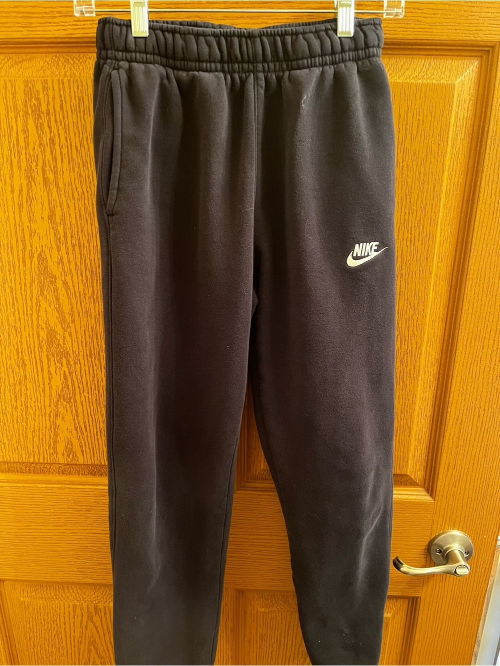 Nike Black Fleece Joggers with White Swoosh